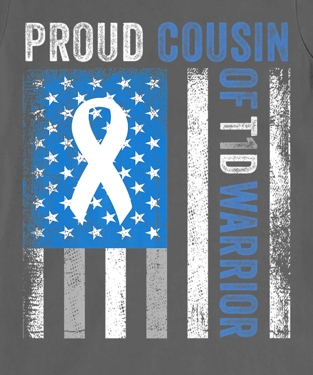 Proud Cousin Of T1D Warrior US Flag Diabetes Awareness T-Shirt, Women T-Shirt