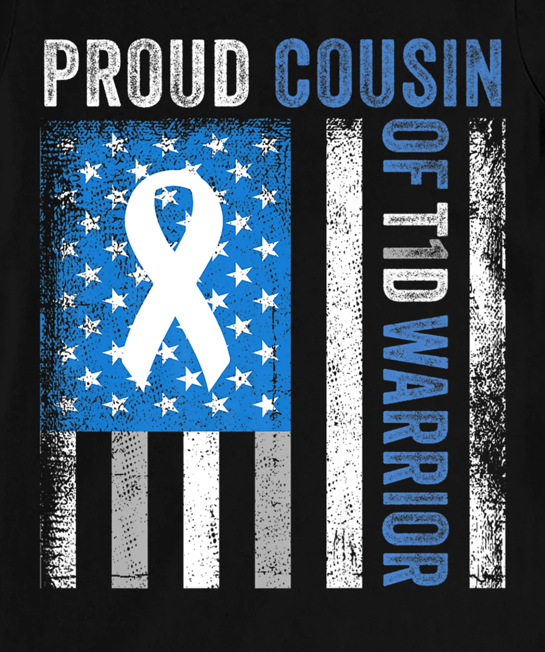 Proud Cousin Of T1D Warrior US Flag Diabetes Awareness T-Shirt, Women T-Shirt