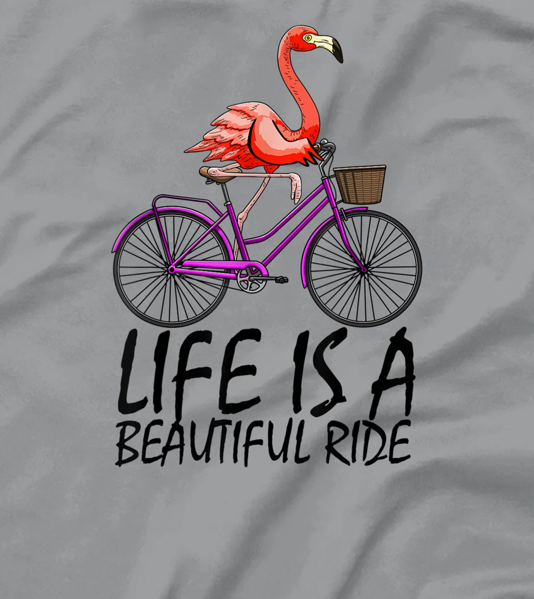 Life Is A Beautiful Ride Funny Women Pink Flammingo Love T-Shirt, Women T-Shirt