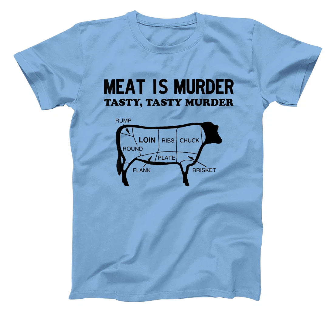 Meat Is Murder, Tasty, Tasty Murder Cuts of Steak Parts Beef T-Shirt, Women T-Shirt
