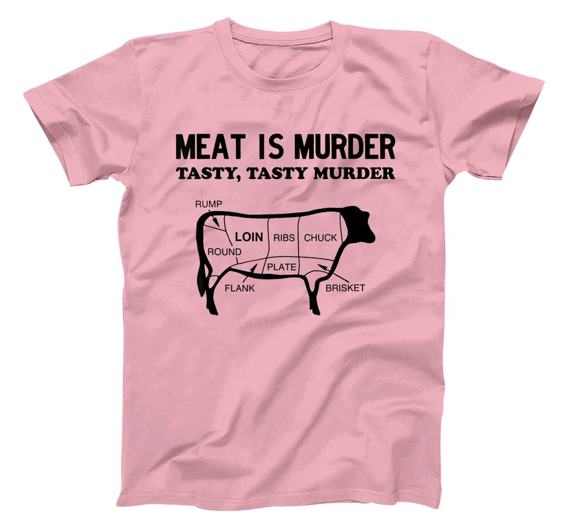 Meat Is Murder, Tasty, Tasty Murder Cuts of Steak Parts Beef T-Shirt, Women T-Shirt