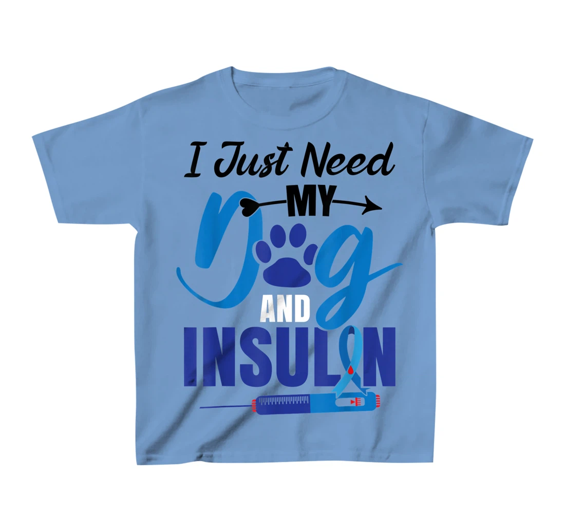 Funny Dog Insulin T1D Warrior Diabetes T-Shirt, Kid T-Shirt and Women T-Shirt