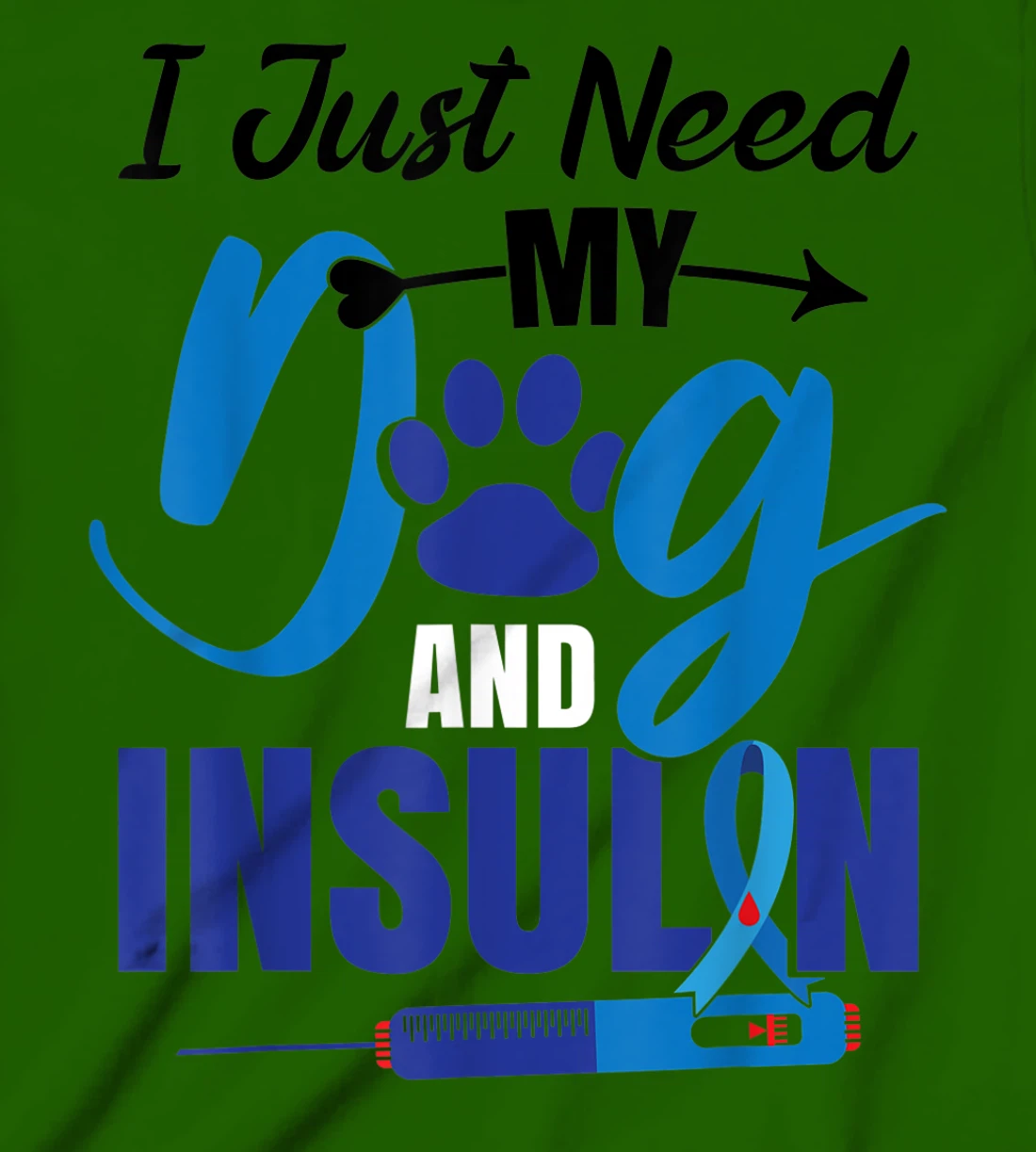 Funny Dog Insulin T1D Warrior Diabetes T-Shirt, Kid T-Shirt and Women T-Shirt
