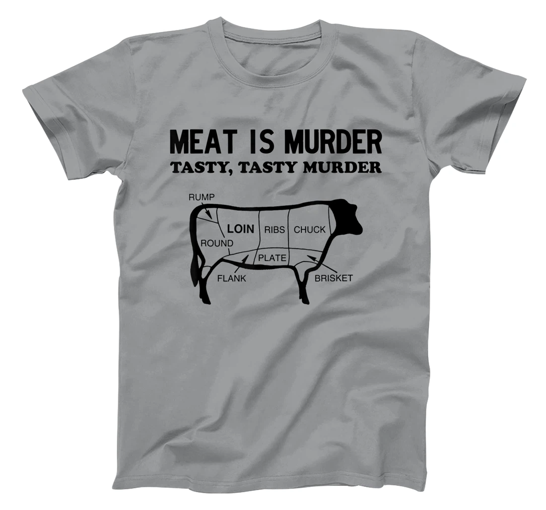 Meat Is Murder, Tasty, Tasty Murder Cuts of Steak Parts Beef T-Shirt, Women T-Shirt