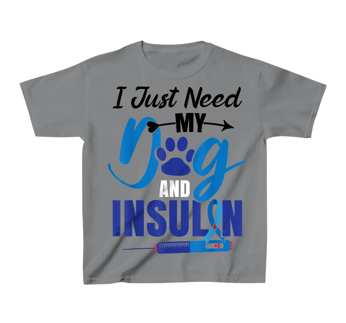 Funny Dog Insulin T1D Warrior Diabetes T-Shirt, Kid T-Shirt and Women T-Shirt