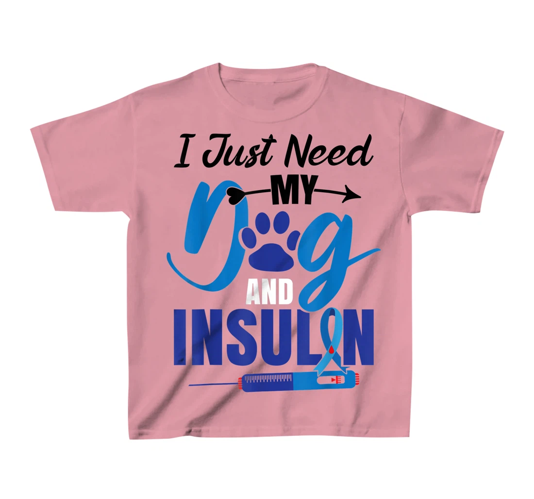 Funny Dog Insulin T1D Warrior Diabetes T-Shirt, Kid T-Shirt and Women T-Shirt