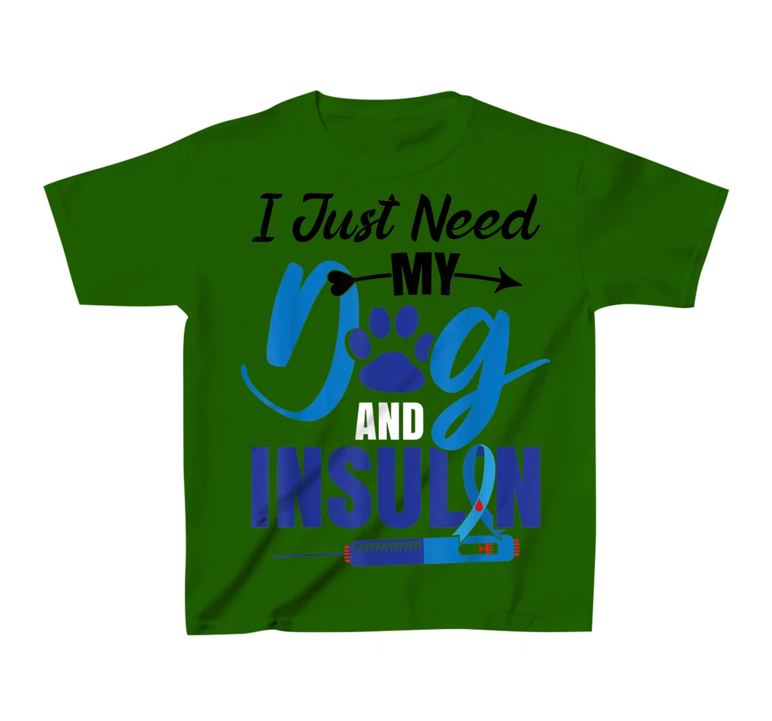Funny Dog Insulin T1D Warrior Diabetes T-Shirt, Kid T-Shirt and Women T-Shirt
