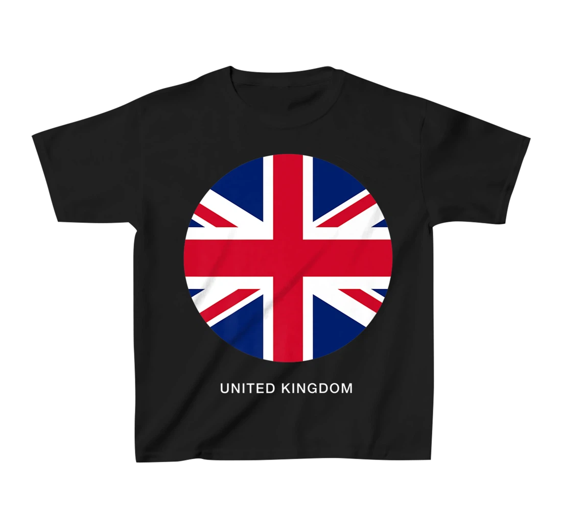 Cool United Kingdom Flag Illustration Novelty Graphic Design T-Shirt, Kid T-Shirt and Women T-Shirt