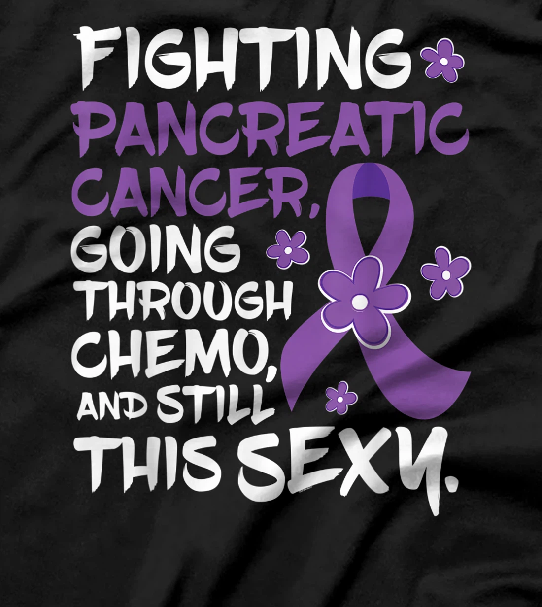 Pancreatic Cancer Going Through Chemo Support Warrior Ribbon T-Shirt, Women T-Shirt