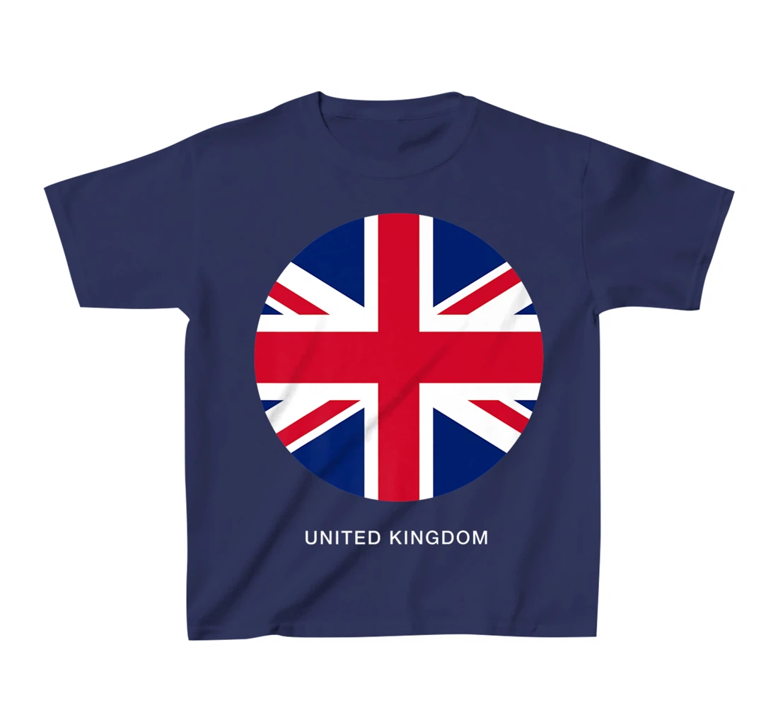 Cool United Kingdom Flag Illustration Novelty Graphic Design T-Shirt, Kid T-Shirt and Women T-Shirt
