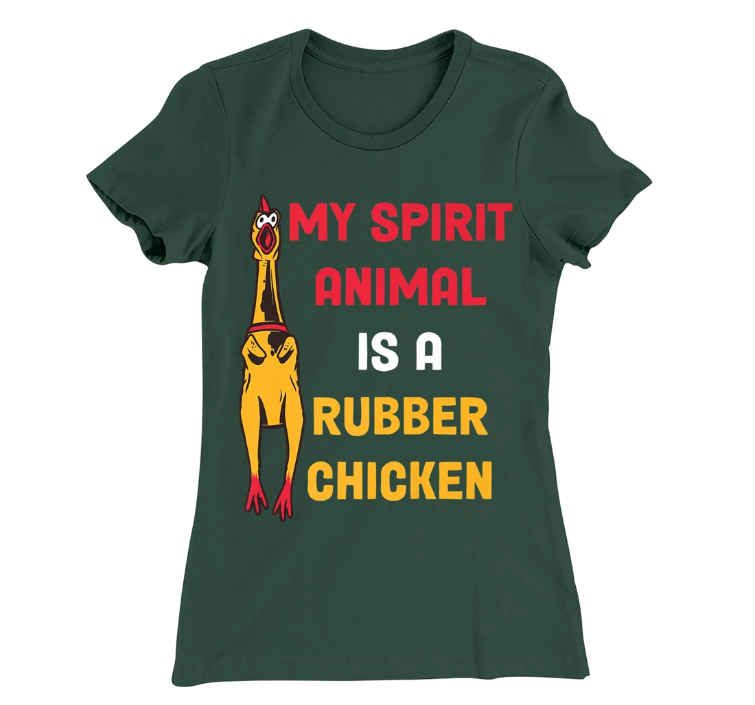 Funny Cute Rubber Chicken Easily Distracted By Dogs T-Shirt, Women T-Shirt