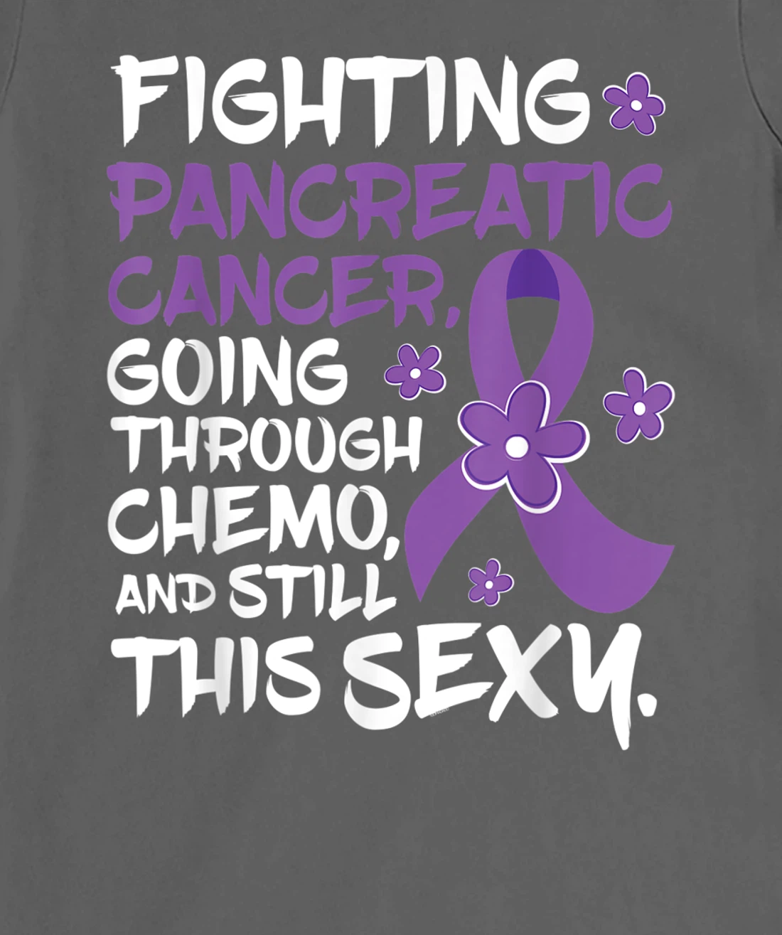 Pancreatic Cancer Going Through Chemo Support Warrior Ribbon T-Shirt, Women T-Shirt