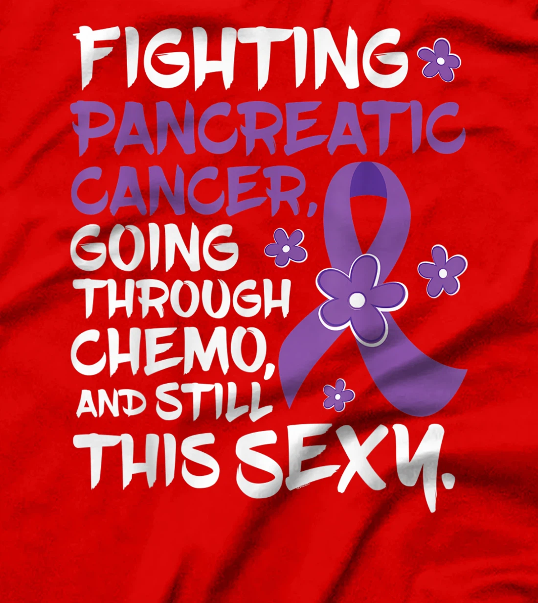 Pancreatic Cancer Going Through Chemo Support Warrior Ribbon T-Shirt, Women T-Shirt