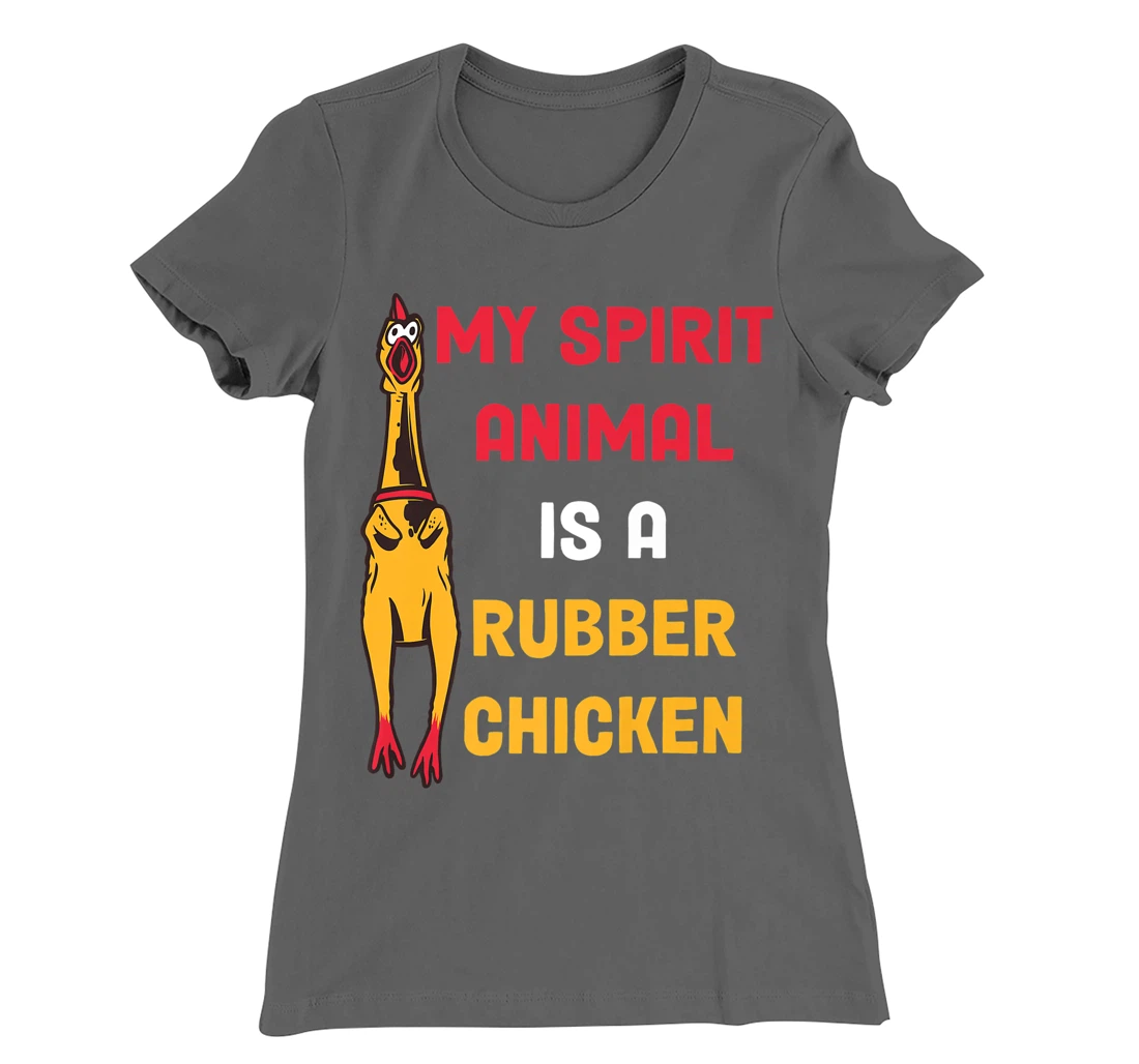 Funny Cute Rubber Chicken Easily Distracted By Dogs T-Shirt, Women T-Shirt