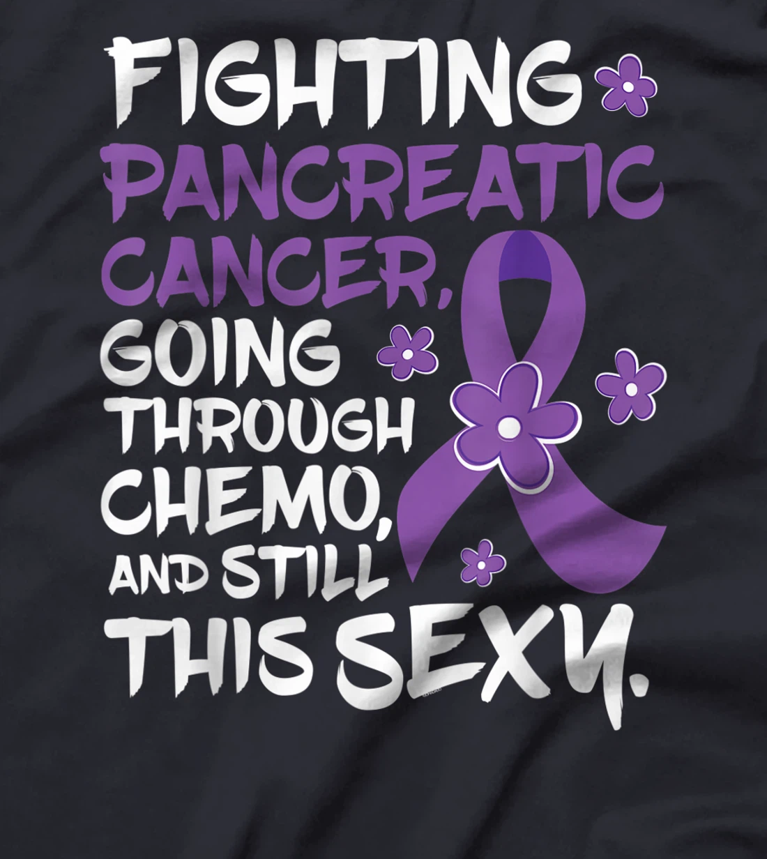 Pancreatic Cancer Going Through Chemo Support Warrior Ribbon T-Shirt, Women T-Shirt