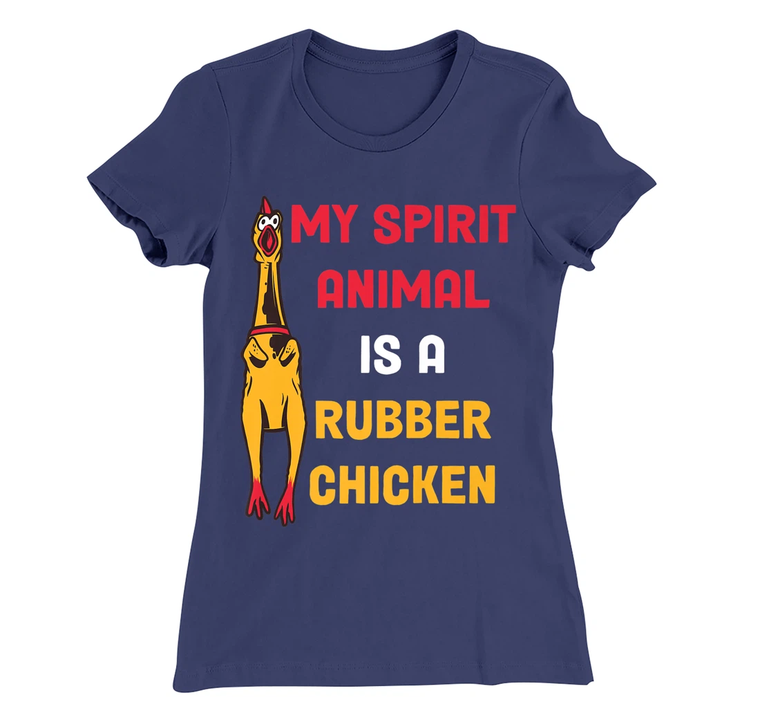 Funny Cute Rubber Chicken Easily Distracted By Dogs T-Shirt, Women T-Shirt