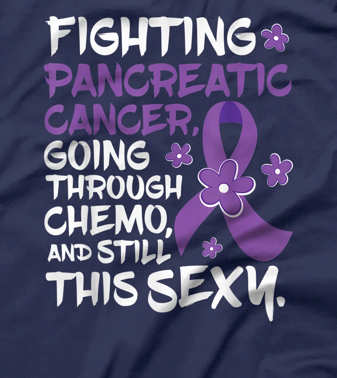 Pancreatic Cancer Going Through Chemo Support Warrior Ribbon T-Shirt, Women T-Shirt