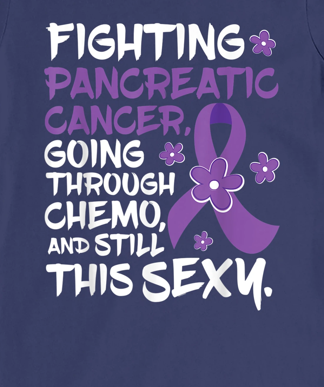 Pancreatic Cancer Going Through Chemo Support Warrior Ribbon T-Shirt, Women T-Shirt