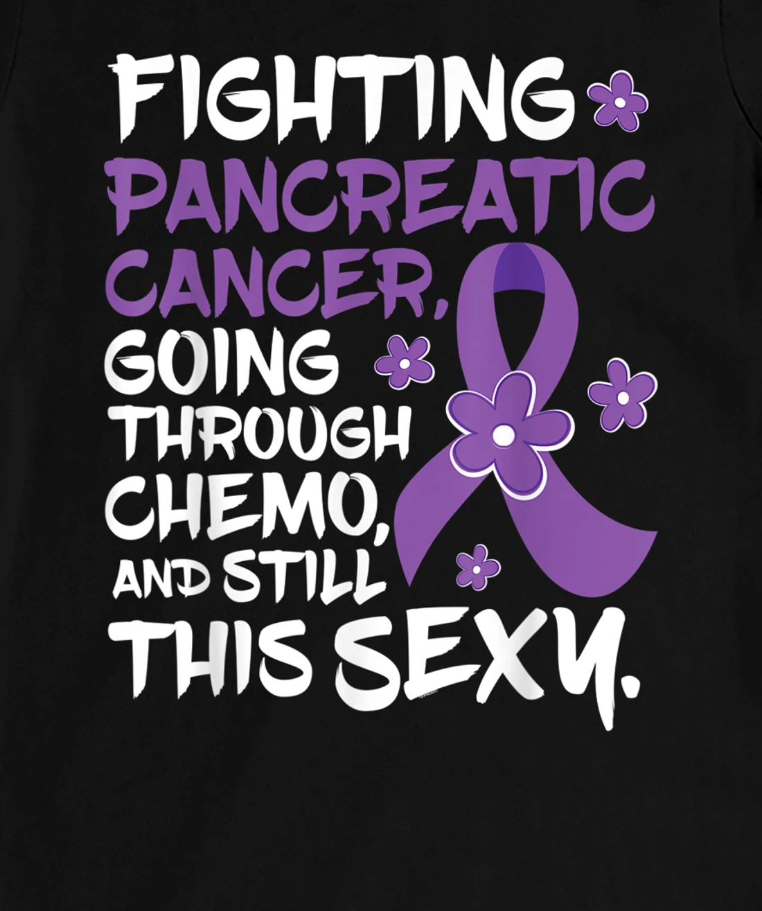 Pancreatic Cancer Going Through Chemo Support Warrior Ribbon T-Shirt, Women T-Shirt