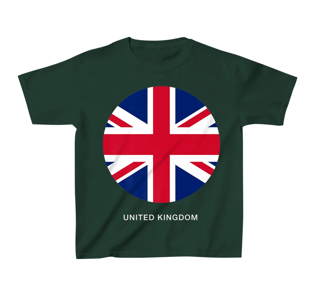 Cool United Kingdom Flag Illustration Novelty Graphic Design T-Shirt, Kid T-Shirt and Women T-Shirt