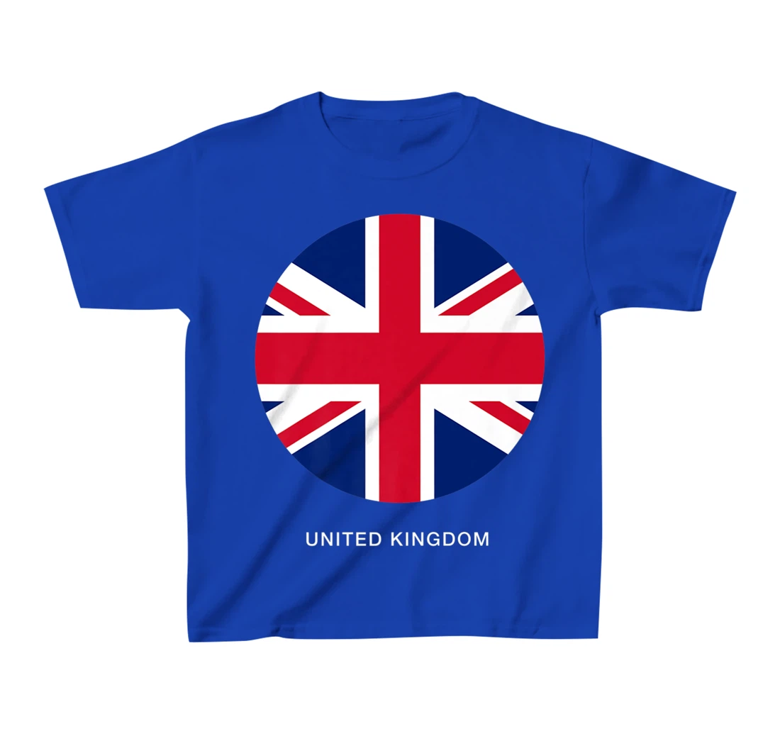 Cool United Kingdom Flag Illustration Novelty Graphic Design T-Shirt, Kid T-Shirt and Women T-Shirt