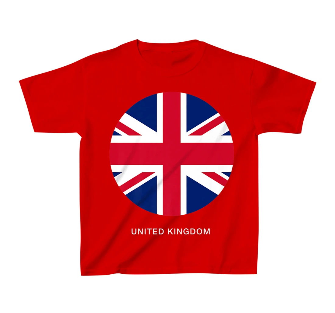 Cool United Kingdom Flag Illustration Novelty Graphic Design T-Shirt, Kid T-Shirt and Women T-Shirt