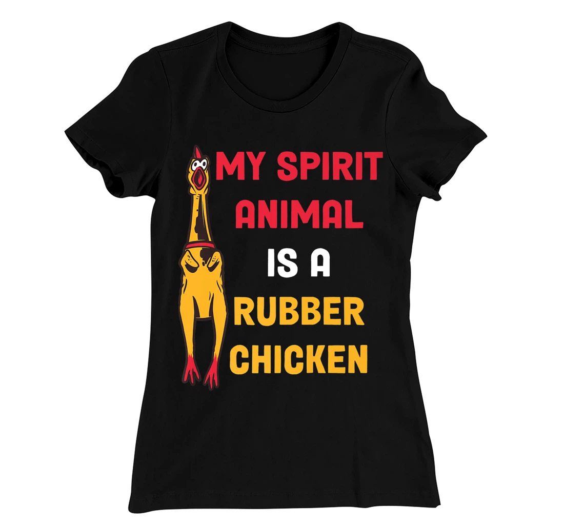 Funny Cute Rubber Chicken Easily Distracted By Dogs T-Shirt, Women T-Shirt