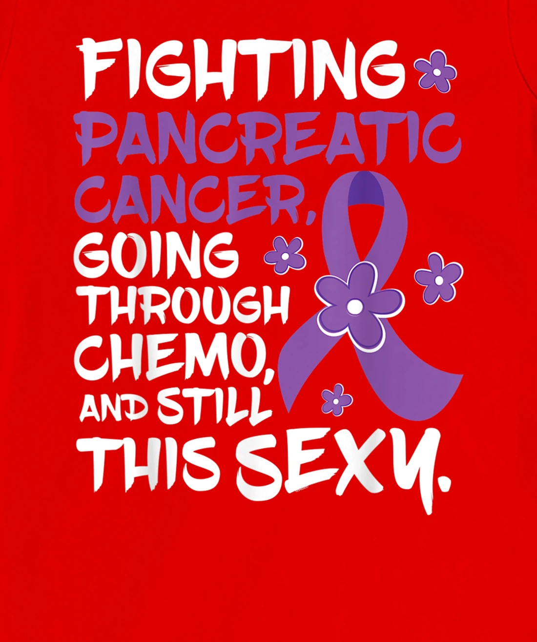 Pancreatic Cancer Going Through Chemo Support Warrior Ribbon T-Shirt, Women T-Shirt