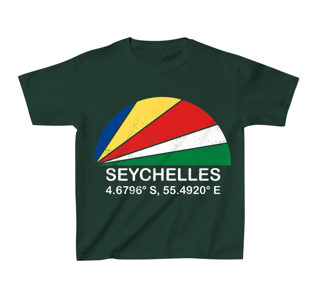 Seychelles Flag Vintage Beach Sunset African Island Paradise T-Shirt, Kid T-Shirt and Women T-Shirt