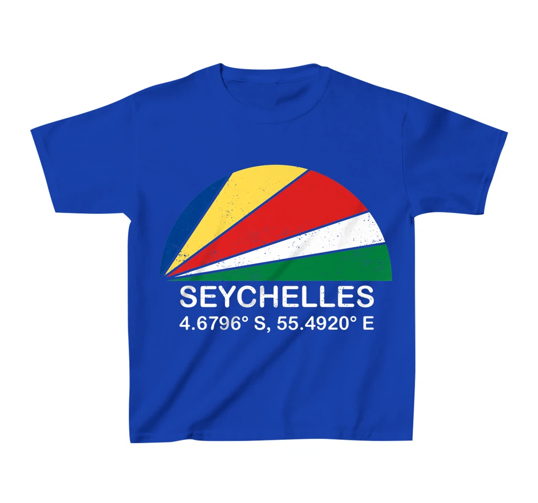 Seychelles Flag Vintage Beach Sunset African Island Paradise T-Shirt, Kid T-Shirt and Women T-Shirt