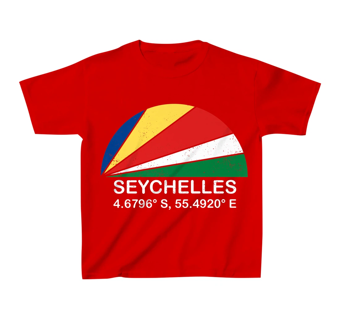 Seychelles Flag Vintage Beach Sunset African Island Paradise T-Shirt, Kid T-Shirt and Women T-Shirt