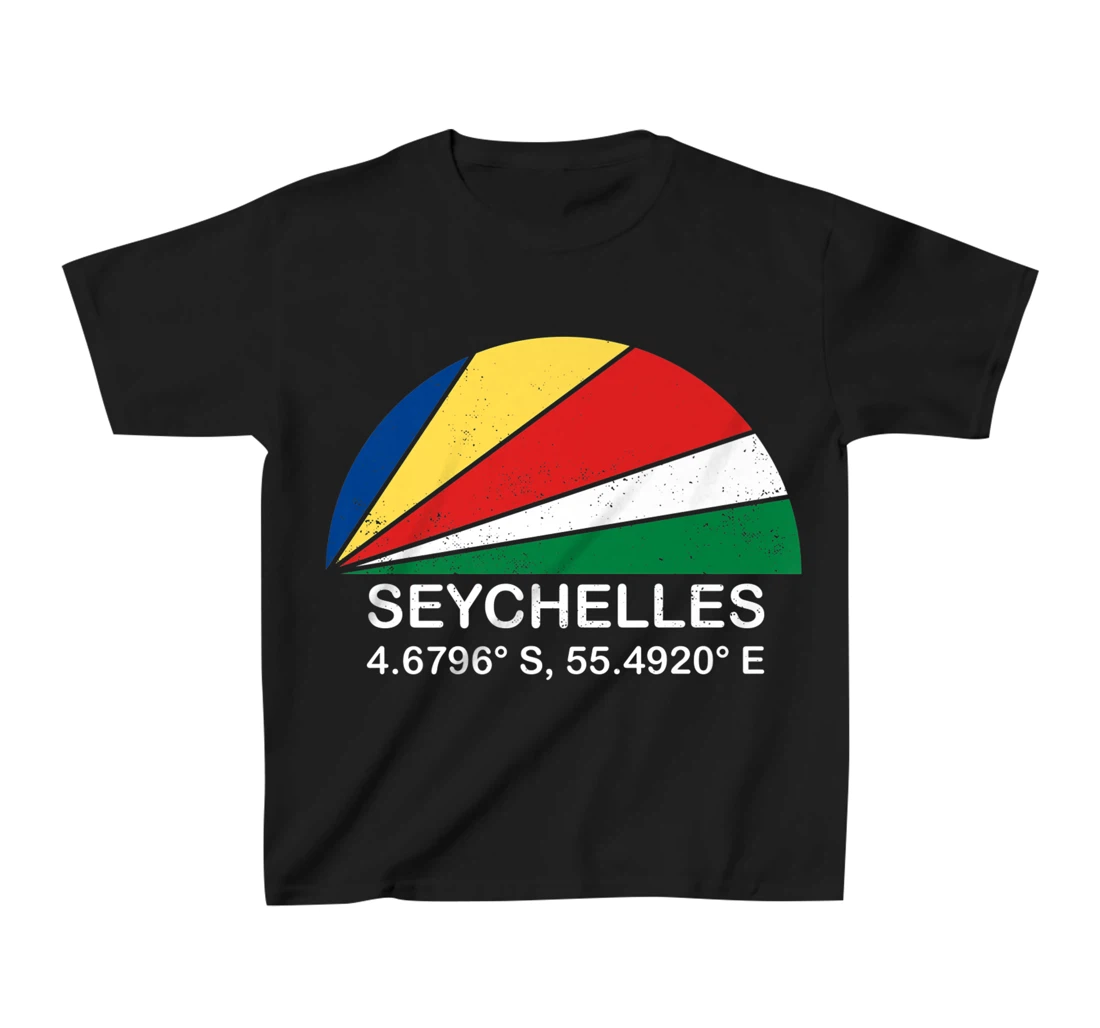Seychelles Flag Vintage Beach Sunset African Island Paradise T-Shirt, Kid T-Shirt and Women T-Shirt