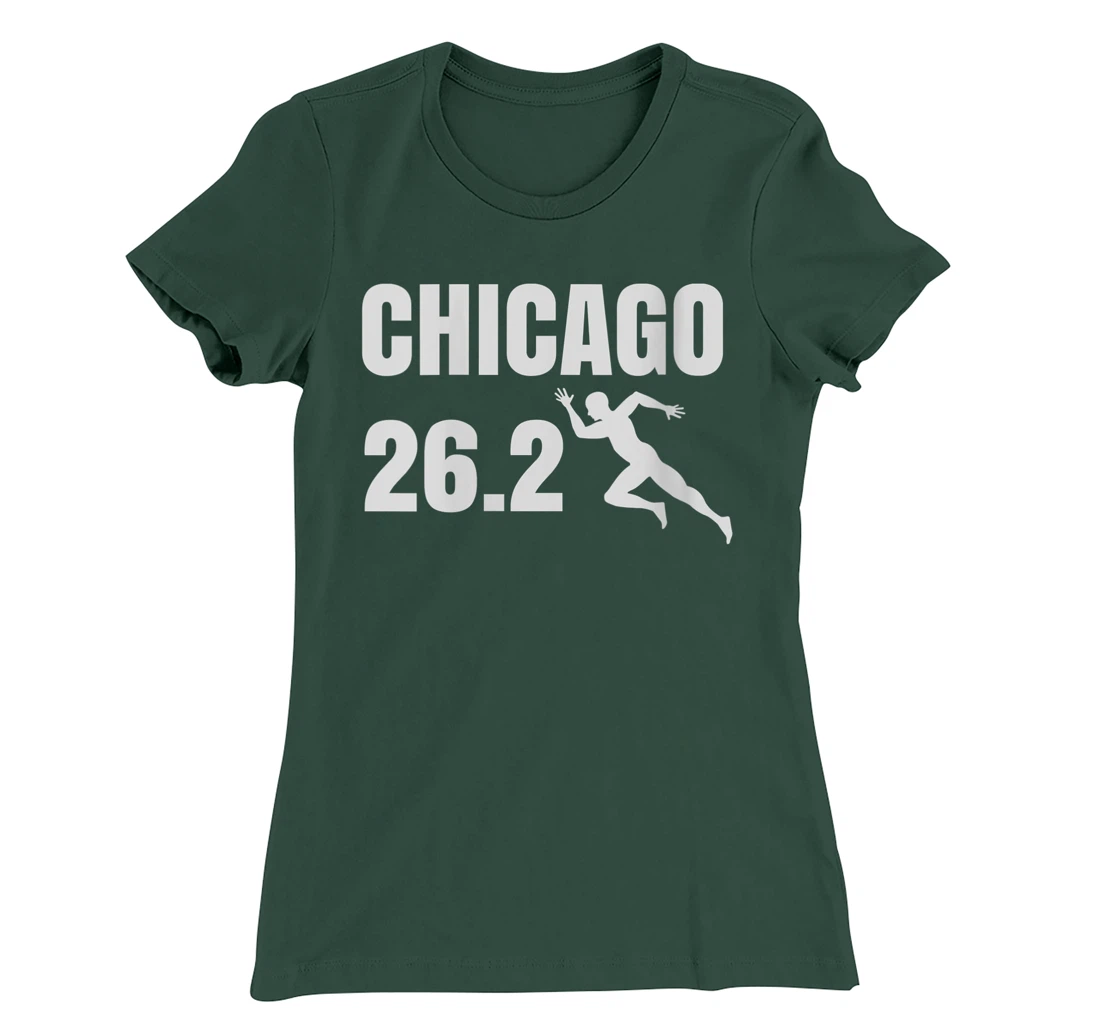 Womens Chicago 26.2 Miles Marathon Running Long Sleeve Shirt T-Shirt, Women T-Shirt