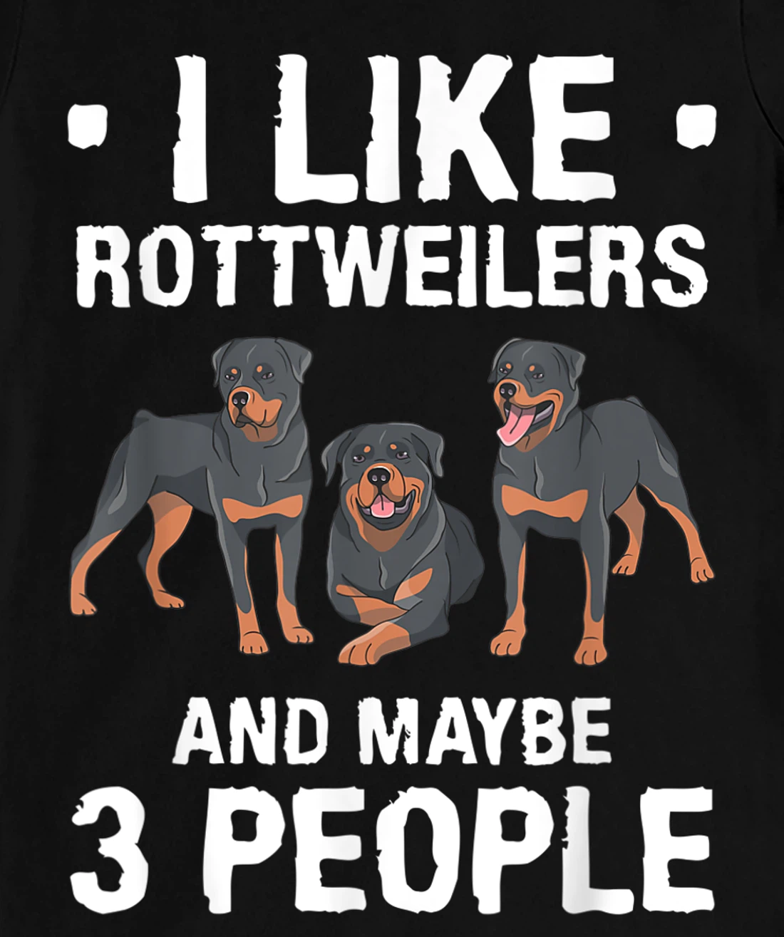 I Like Rottweilers And Maybe 3 People Dog Lover T-Shirt, Women T-Shirt