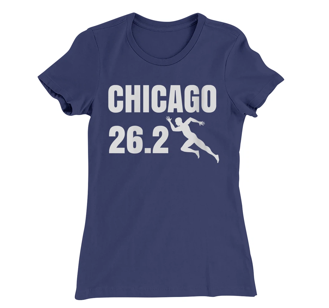 Womens Chicago 26.2 Miles Marathon Running Long Sleeve Shirt T-Shirt, Women T-Shirt