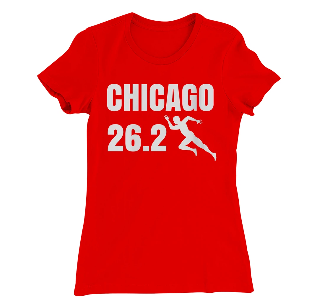 Womens Chicago 26.2 Miles Marathon Running Long Sleeve Shirt T-Shirt, Women T-Shirt