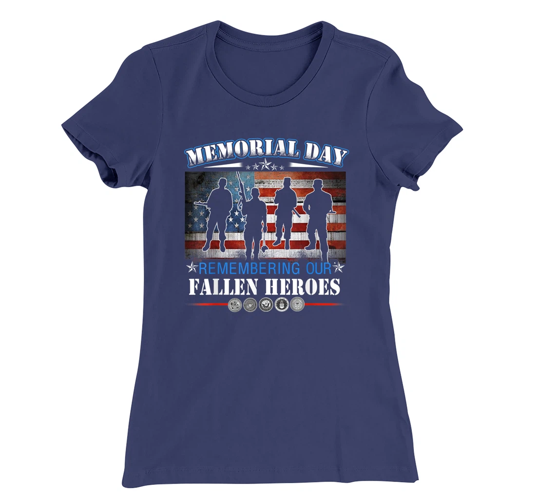 Memorial Day Shirt - Proud Veteran Day US Flag Patriotic T-Shirt, Women T-Shirt