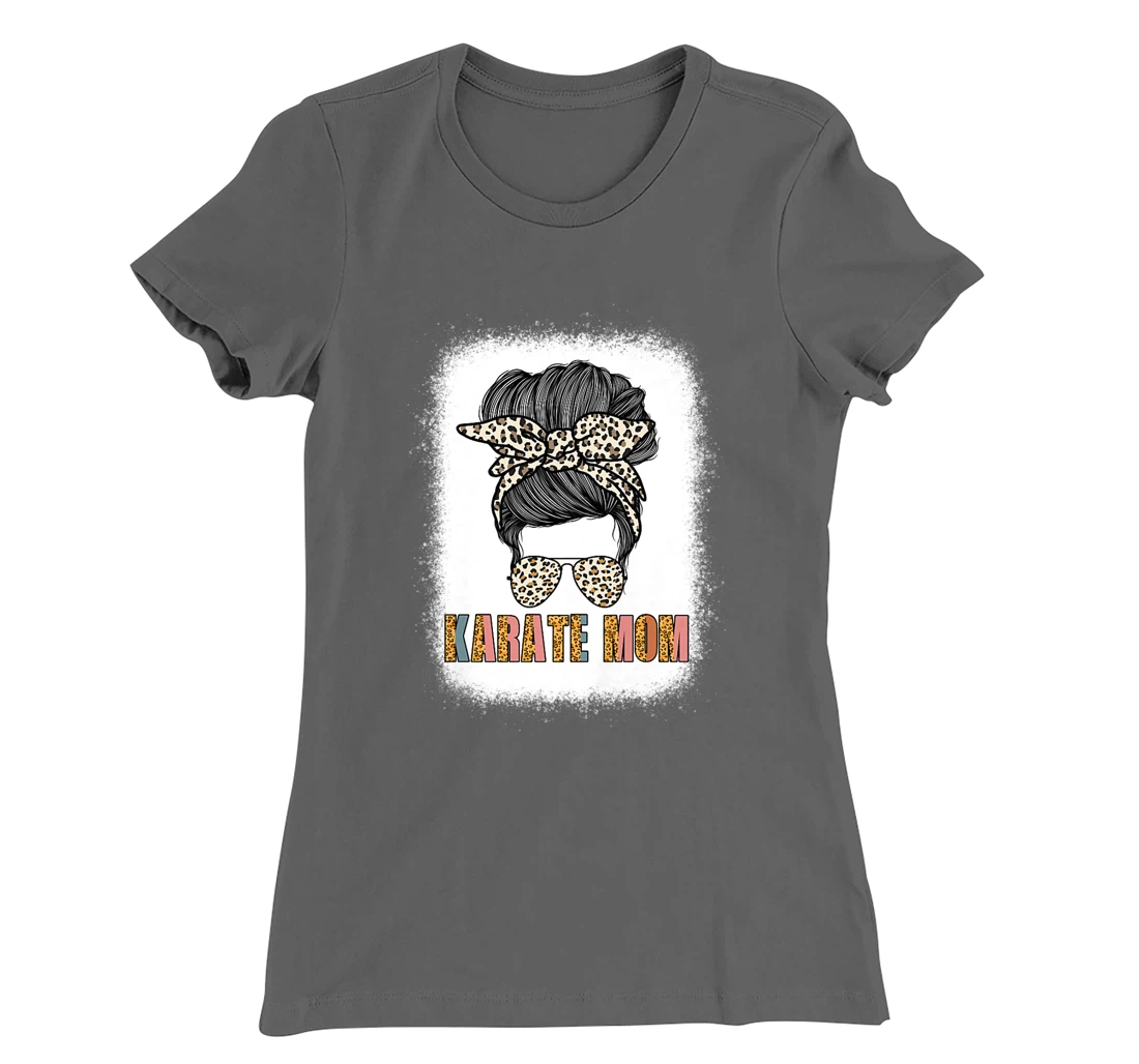 Cute Karate Mom Leopard Print Messy Bun Sunglasses Women T-Shirt, Women T-Shirt