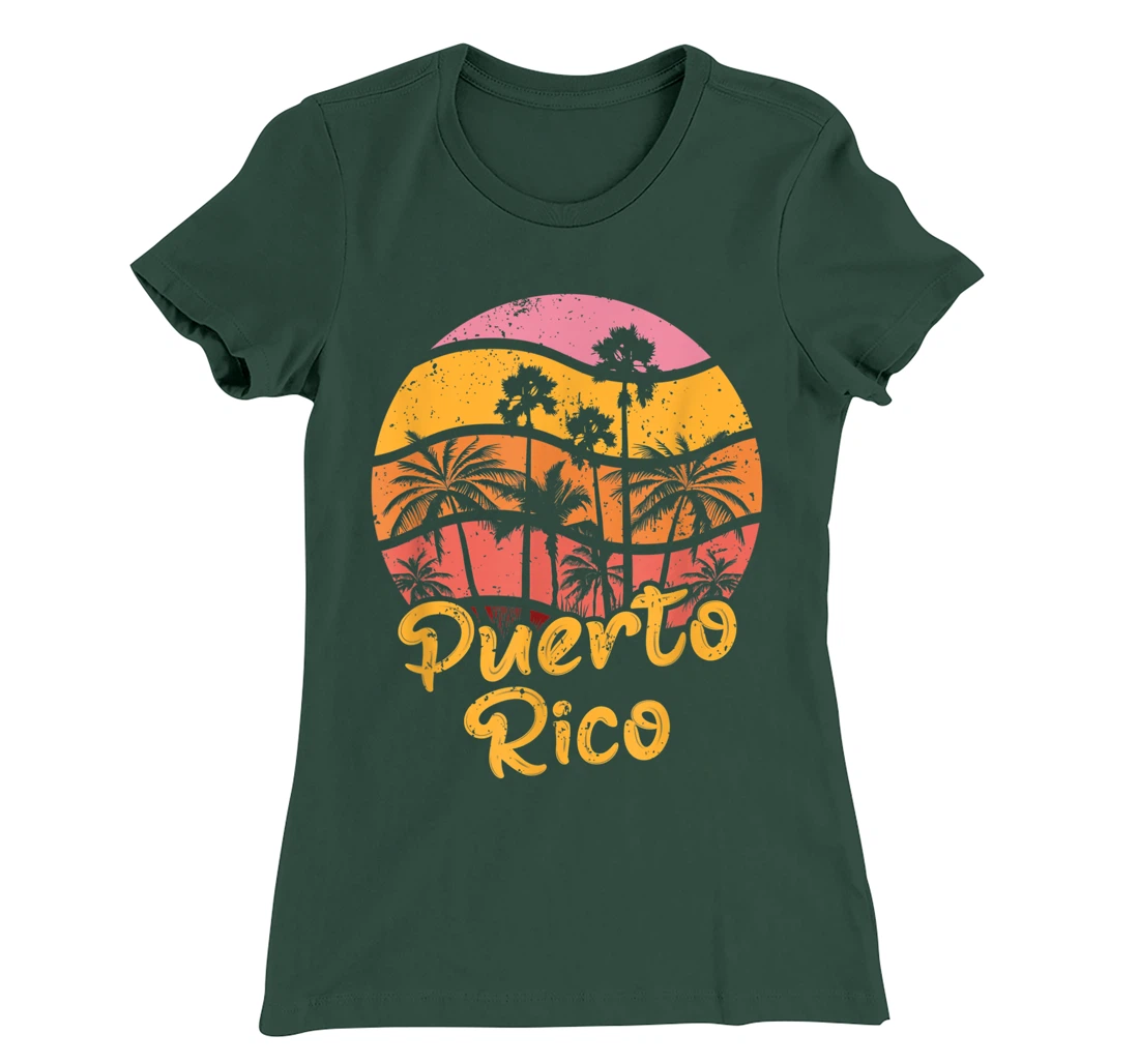 Puerto Rico Surfing Vintage T-Shirt, Women T-Shirt