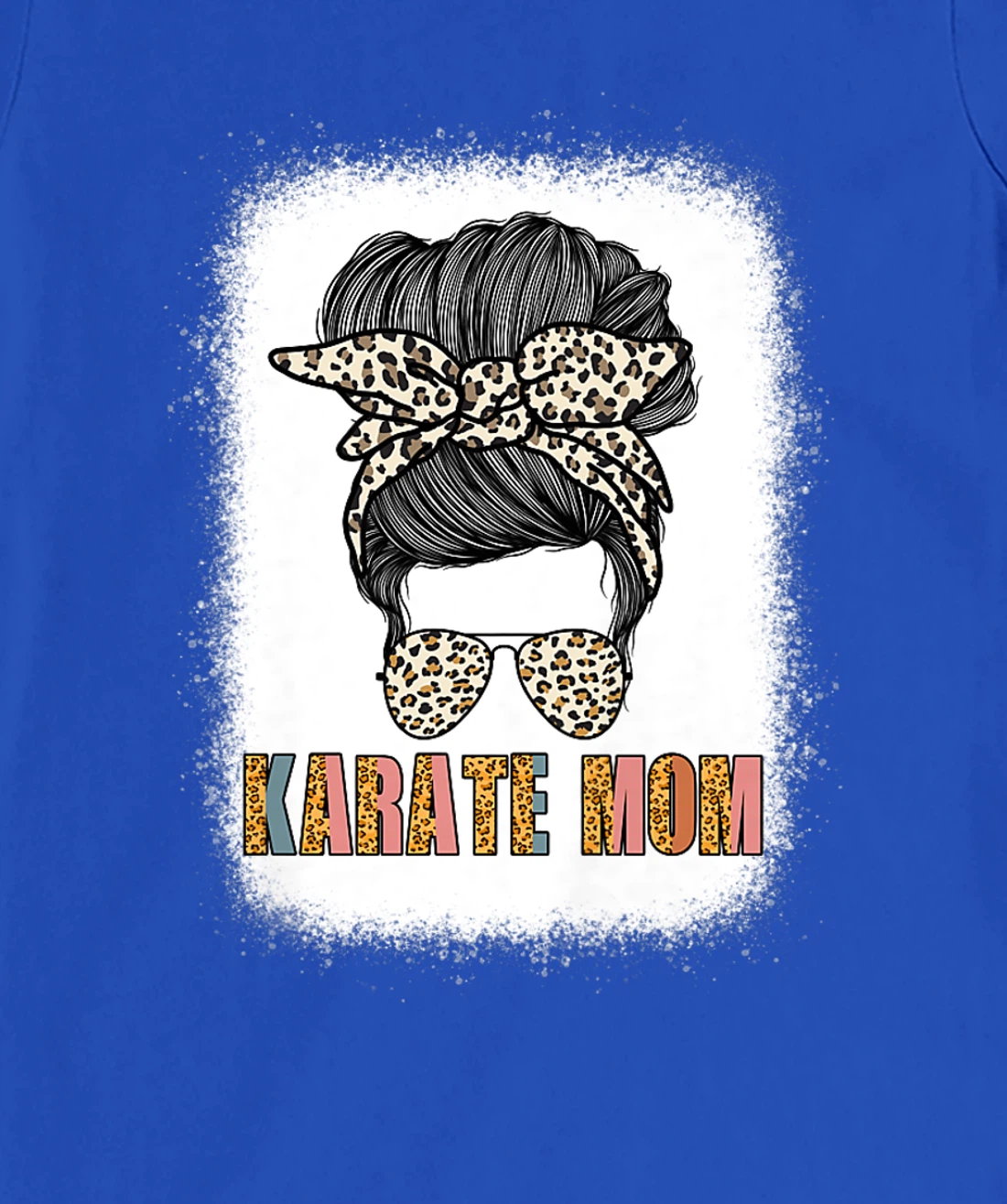 Cute Karate Mom Leopard Print Messy Bun Sunglasses Women T-Shirt, Women T-Shirt