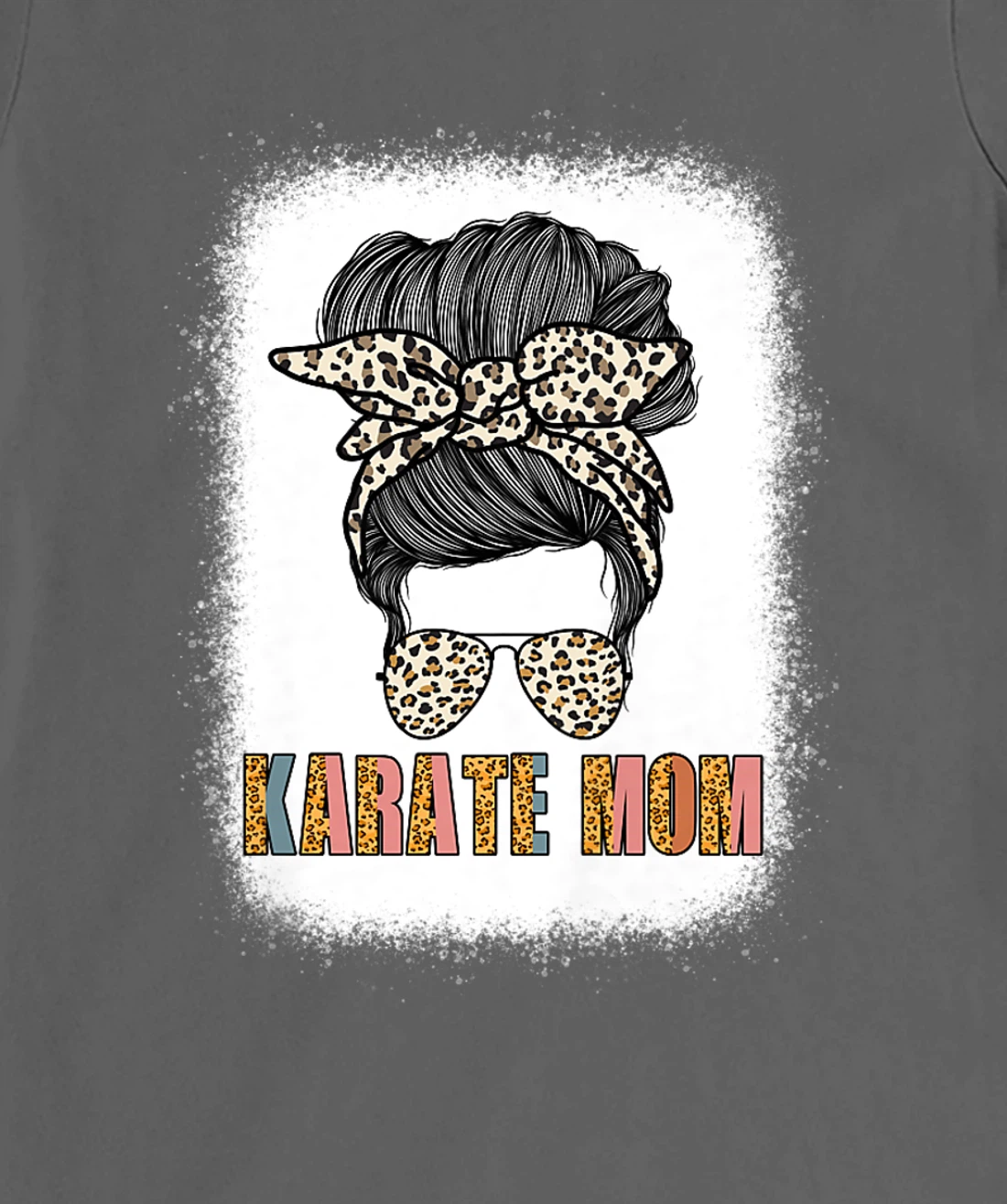 Cute Karate Mom Leopard Print Messy Bun Sunglasses Women T-Shirt, Women T-Shirt