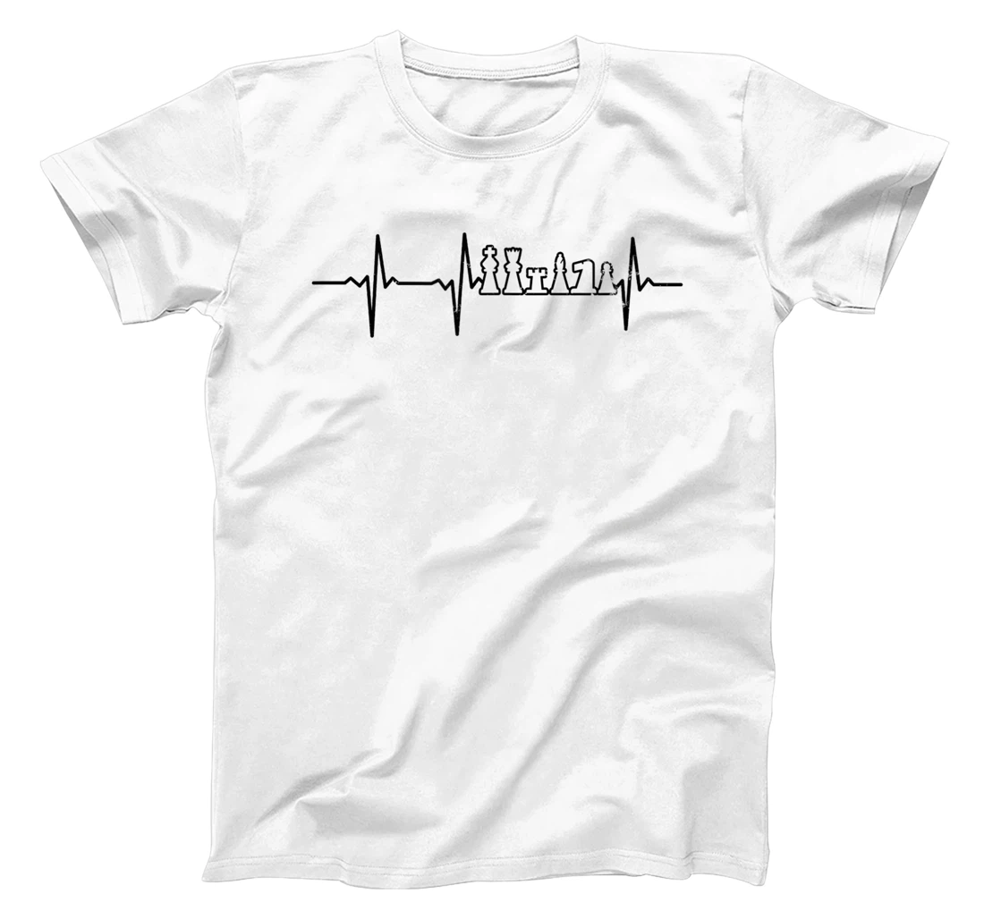 Heartbeat ECG Design Chess Board T-Shirt, Women T-Shirt