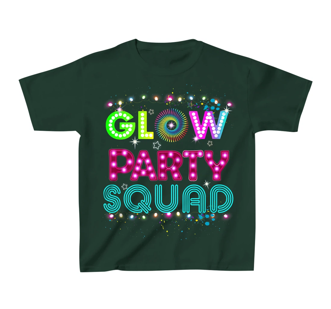 Glow Party Squad 80s Retro Party Group Dance Party Team T-Shirt, Kid T-Shirt and Women T-Shirt