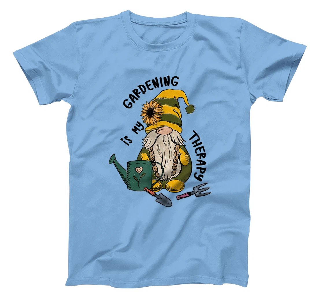 Gardening is My Therapy Gnome Garden T-Shirt, Women T-Shirt