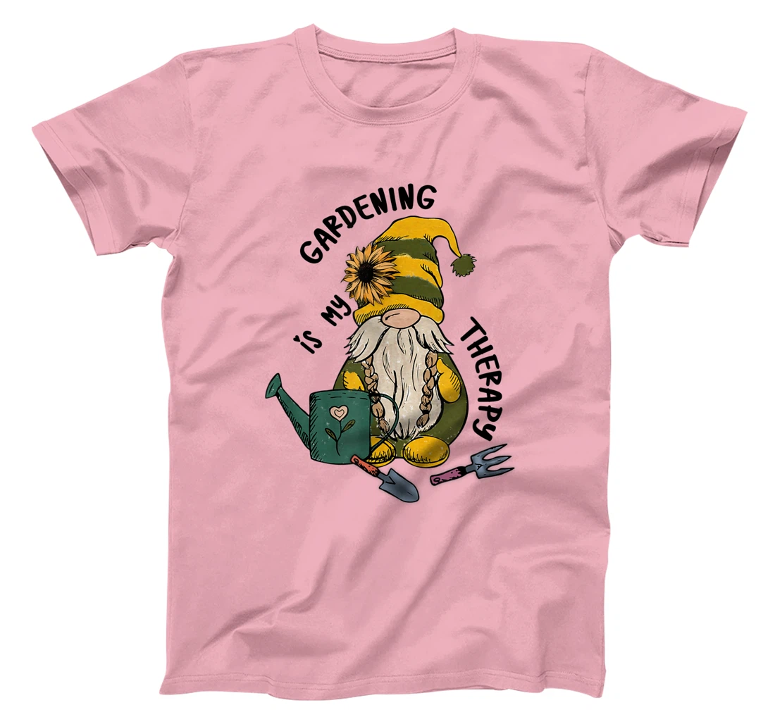 Gardening is My Therapy Gnome Garden T-Shirt, Women T-Shirt