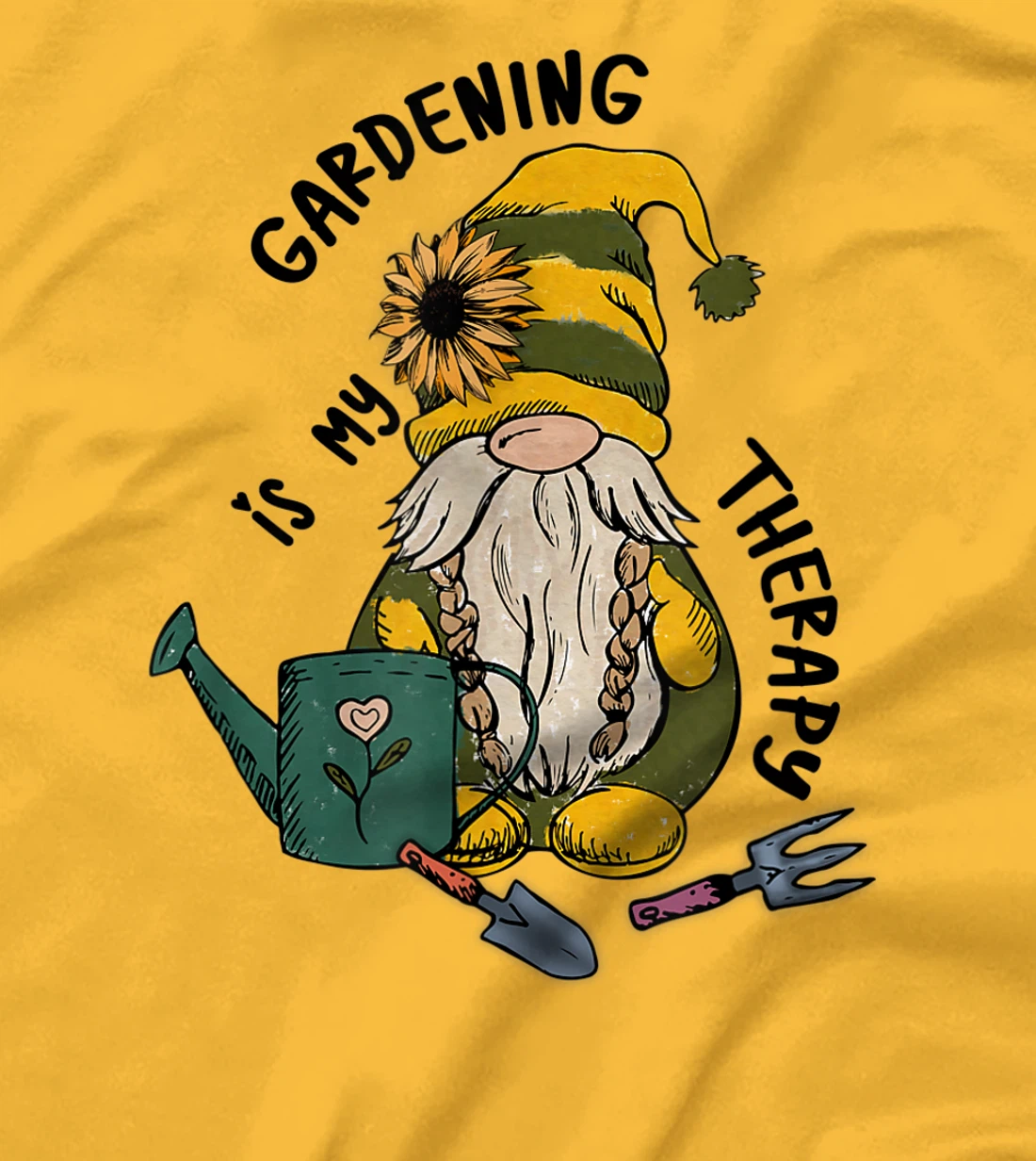 Gardening is My Therapy Gnome Garden T-Shirt, Women T-Shirt