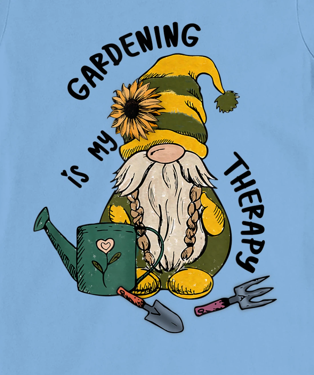 Gardening is My Therapy Gnome Garden T-Shirt, Women T-Shirt