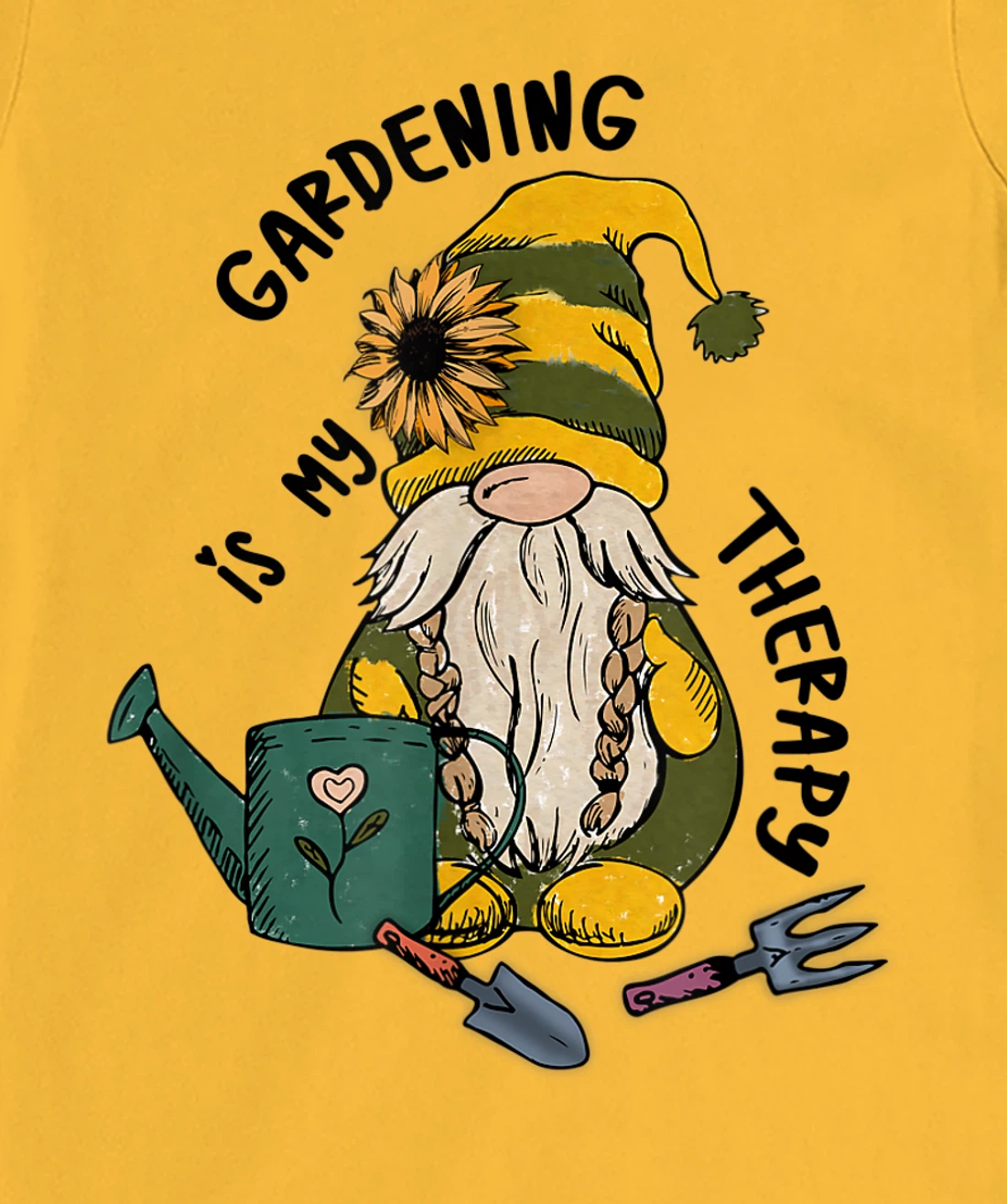 Gardening is My Therapy Gnome Garden T-Shirt, Women T-Shirt