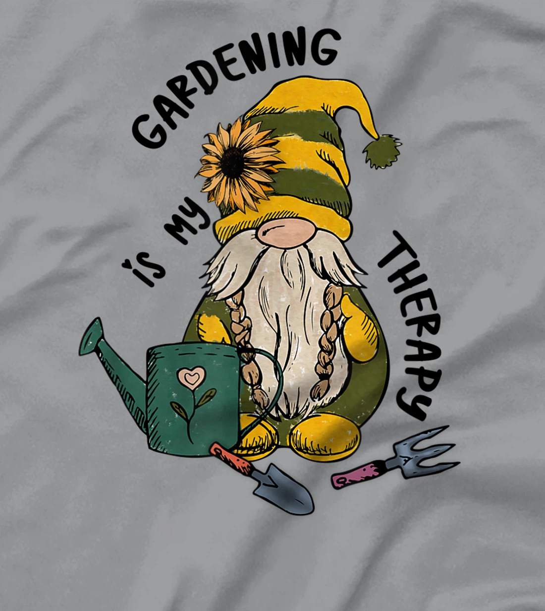 Gardening is My Therapy Gnome Garden T-Shirt, Women T-Shirt