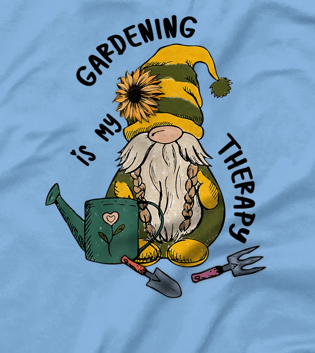 Gardening is My Therapy Gnome Garden T-Shirt, Women T-Shirt